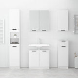 Bathroom Cabinet White 64.5x33.5x59 cm Engineered Wood - Side View