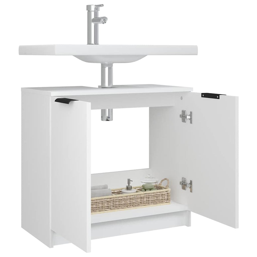 Bathroom Cabinet White 64.5x33.5x59 cm Engineered Wood