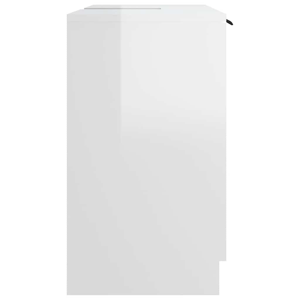 Bathroom Cabinet High Gloss White 64.5x33.5x59cm Engineered Wood