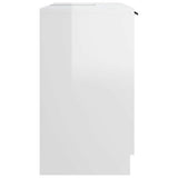 Bathroom Cabinet High Gloss White 64.5x33.5x59cm Engineered Wood - Low Angle
