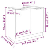 Bathroom Cabinet High Gloss White 64.5x33.5x59cm Engineered Wood - Extra Image