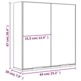 Bathroom Mirror Cabinet White 64x20x67 cm - Extra Image