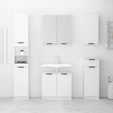 Bathroom Cabinet White 32x34x188.5 cm Engineered Wood - Side View