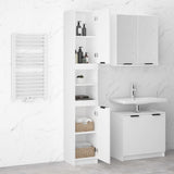 Bathroom Cabinet White 32x34x188.5 cm Engineered Wood - Top-Down View