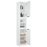 Bathroom Cabinet White 32x34x188.5 cm Engineered Wood - Rear View