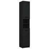 Bathroom Cabinet Black 32x34x188.5 cm Engineered Wood - Front View