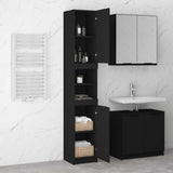 Bathroom Cabinet Black 32x34x188.5 cm Engineered Wood - Top-Down View