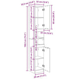 Bathroom Cabinet Black 32x34x188.5 cm Engineered Wood