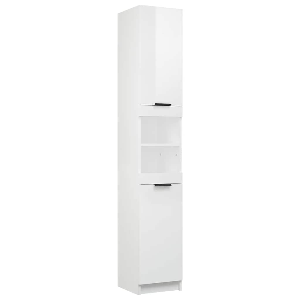 Bathroom Cabinet High Gloss White 32x34x188.5cm Engineered Wood