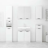 Bathroom Cabinet High Gloss White 32x34x188.5cm Engineered Wood - Side View