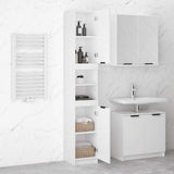 Bathroom Cabinet High Gloss White 32x34x188.5cm Engineered Wood