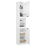 Bathroom Cabinet High Gloss White 32x34x188.5cm Engineered Wood - Rear View