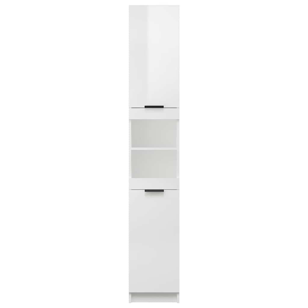 Bathroom Cabinet High Gloss White 32x34x188.5cm Engineered Wood