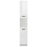 Bathroom Cabinet High Gloss White 32x34x188.5cm Engineered Wood - Close-Up Angle