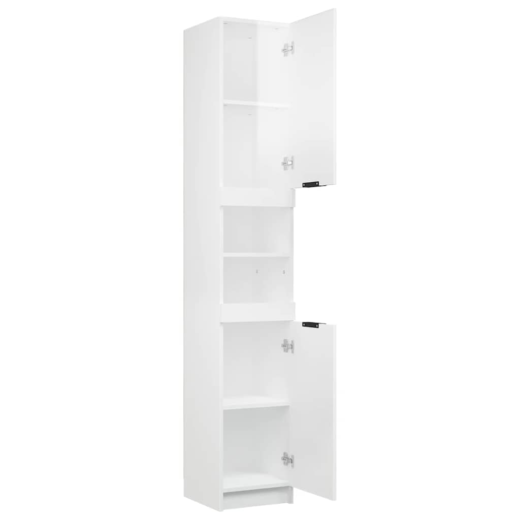 Bathroom Cabinet High Gloss White 32x34x188.5cm Engineered Wood