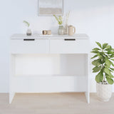 Console Table White 90x36x75 cm Engineered Wood - Side View