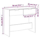 Console Table High Gloss White 90x36x75 cm Engineered Wood