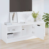 TV Cabinet White 102x35.5x36.5 cm Engineered Wood - Side View