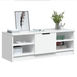 TV Cabinet White 102x35.5x36.5 cm Engineered Wood - Top-Down View