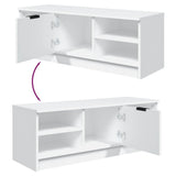 TV Cabinet White 102x35.5x36.5 cm Engineered Wood - Low Angle