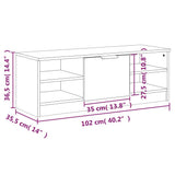 TV Cabinet White 102x35.5x36.5 cm Engineered Wood - Extra Image