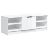 TV Cabinet High Gloss White 102x35.5x36.5 cm Engineered Wood - Front View