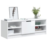 TV Cabinet High Gloss White 102x35.5x36.5 cm Engineered Wood - Top-Down View