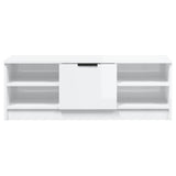 TV Cabinet High Gloss White 102x35.5x36.5 cm Engineered Wood - Rear View