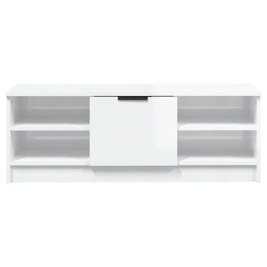 TV Cabinet High Gloss White 102x35.5x36.5 cm Engineered Wood