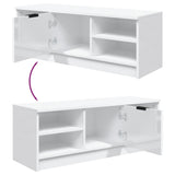 TV Cabinet High Gloss White 102x35.5x36.5 cm Engineered Wood - Low Angle