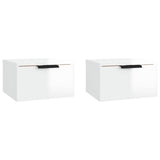 Wall-mounted Bedside Cabinets 2 pcs High Gloss White 34x30x20 cm