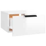 Wall-mounted Bedside Cabinets 2 pcs High Gloss White 34x30x20 cm - Rear View