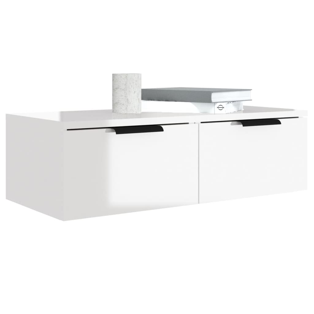 Wall Cabinet High Gloss White 68x30x20 cm Engineered Wood