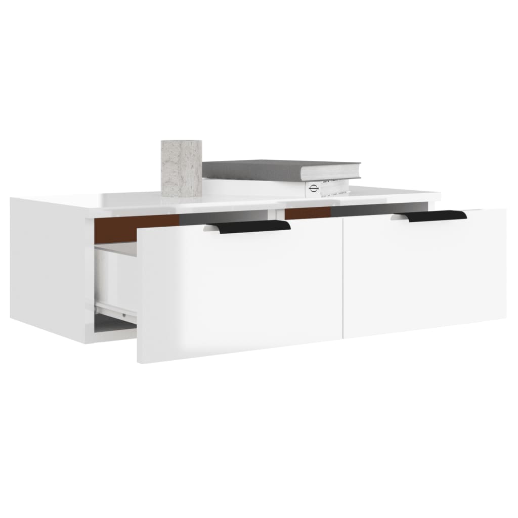 Wall Cabinet High Gloss White 68x30x20 cm Engineered Wood