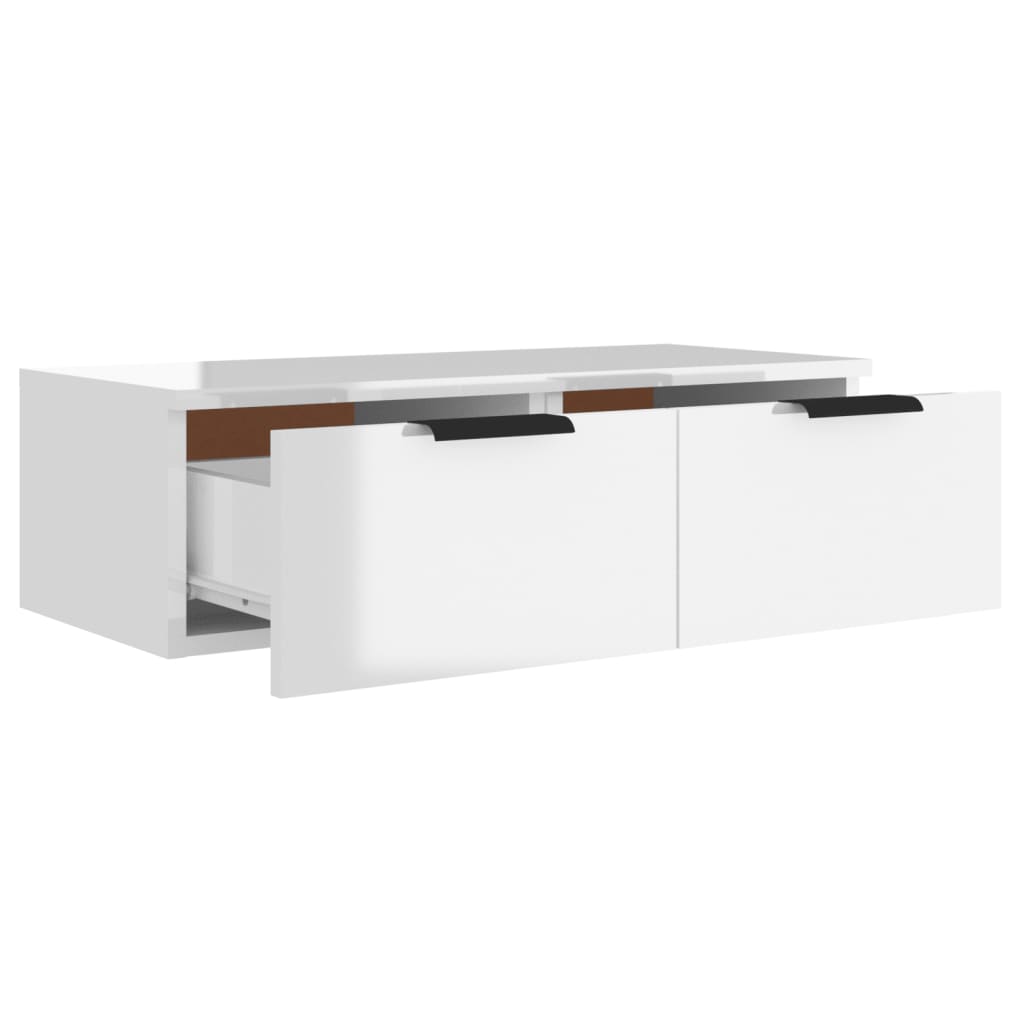 Wall Cabinet High Gloss White 68x30x20 cm Engineered Wood
