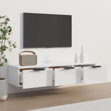 Wall Cabinet High Gloss White 102x30x20 cm Engineered Wood - Side View