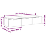Wall Cabinet High Gloss White 102x30x20 cm Engineered Wood - Extra Image