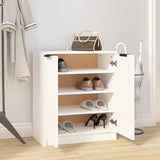 Shoe Cabinet White 59x35x70 cm Engineered Wood - Rear View