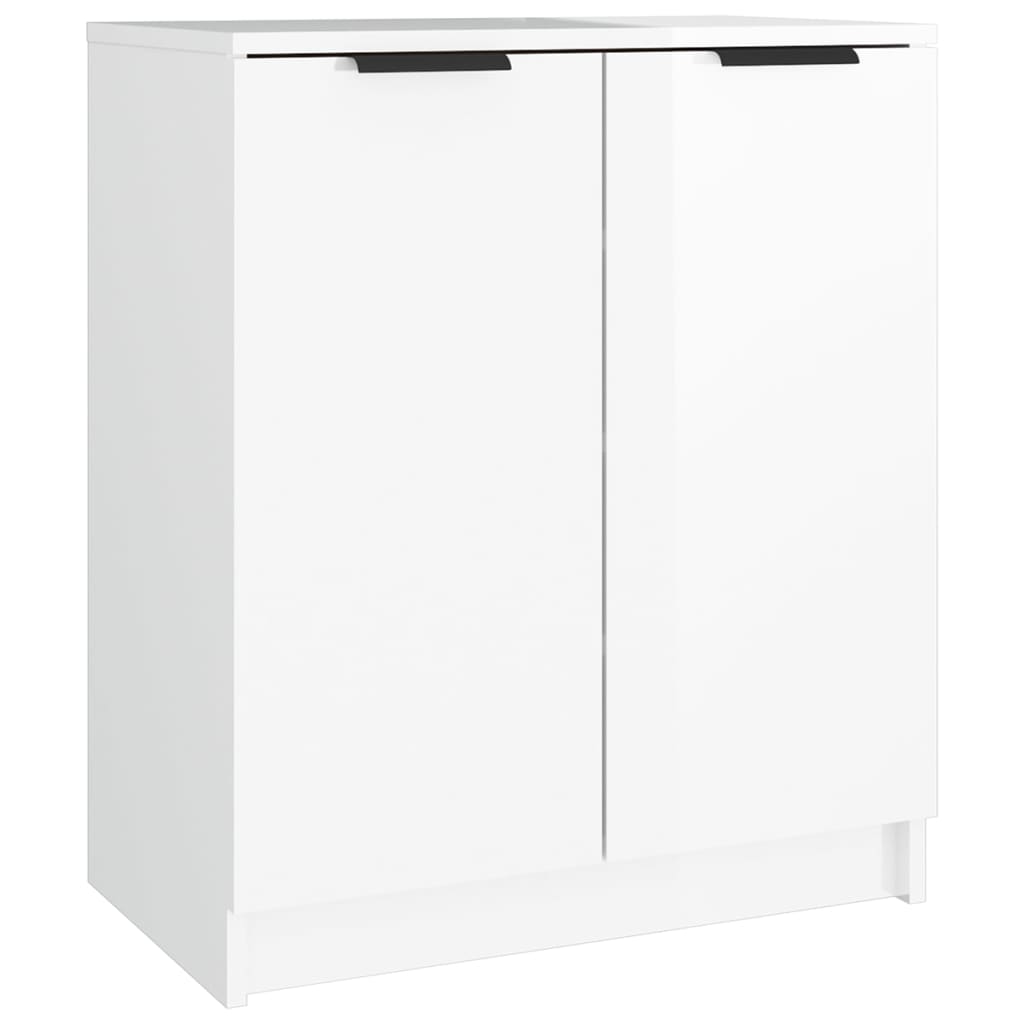 Shoe Cabinet High Gloss White 59x35x70 cm Engineered Wood