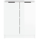 Shoe Cabinet High Gloss White 59x35x70 cm Engineered Wood - Side View