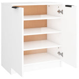 Shoe Cabinet High Gloss White 59x35x70 cm Engineered Wood - 45-Degree Angle