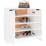 Shoe Cabinet High Gloss White 59x35x70 cm Engineered Wood