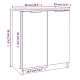Shoe Cabinet High Gloss White 59x35x70 cm Engineered Wood