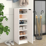 Shoe Cabinet White 30x35x100 cm Engineered Wood - Side View
