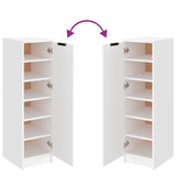 Shoe Cabinet White 30x35x100 cm Engineered Wood - Low Angle