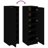 Shoe Cabinet Black 30x35x100 cm Engineered Wood - Low Angle