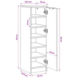 Shoe Cabinet Black 30x35x100 cm Engineered Wood