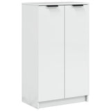Shoe Cabinet High Gloss White 59x35x100.5 cm Engineered Wood - Front View