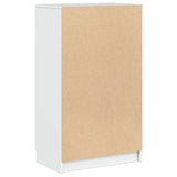 Shoe Cabinet High Gloss White 59x35x100.5 cm Engineered Wood - Rear View