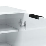 Shoe Cabinet High Gloss White 59x35x100.5 cm Engineered Wood - Low Angle